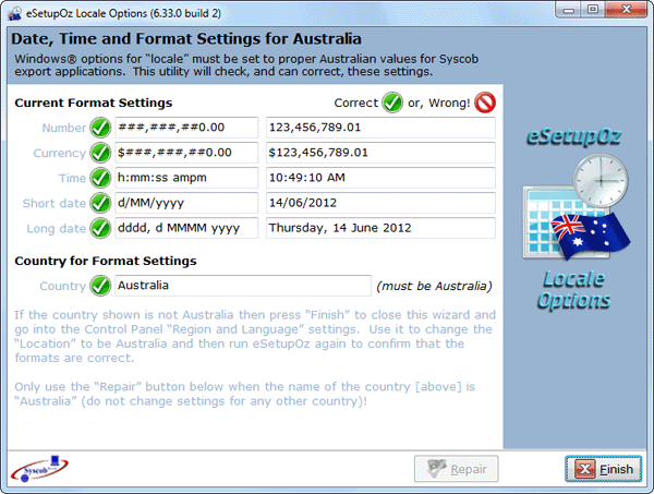 eSetUpOz main window
